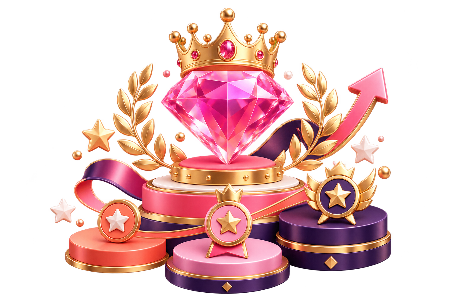 A crowned VIP gem representing loyalty status and recognition